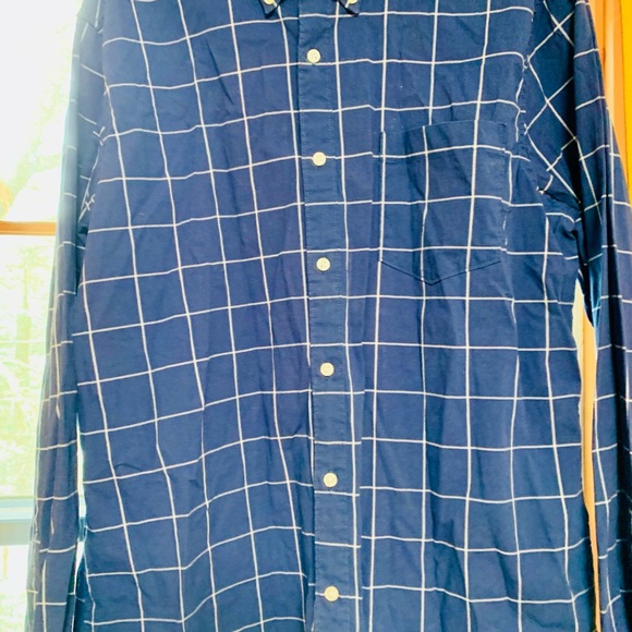 Sonoma Blue and white checkered plaid long-sleeve button down shirt - Picture 6 of 8